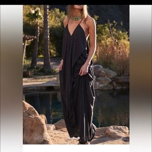 Free People Positano maxi dress in black size L